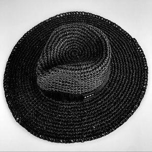 DKNY Wide Brim Paper Yarn Summer Hat